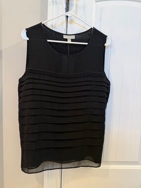 Dana Buchman Black Layered Sleeveless Blouse